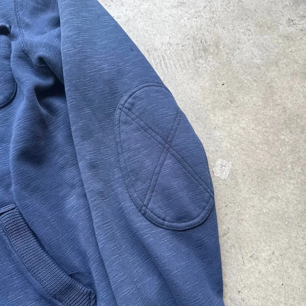 Ralph Lauren 90s Shawl Collar Indigo Cardigan Cotton M Thermal Lining Preppy